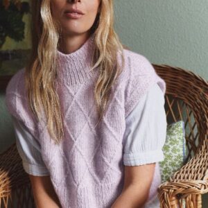 Slipover med rudemønster Natural Alpaca Pelo på Dansk sendes som PDF