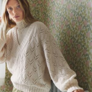 Opskrift Hulmønster pullover i Ecopuno og Setasuri, på Dansk sendes som PDF