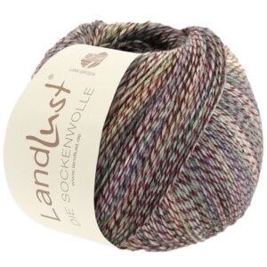 Landlust Die Sockenwolle 214 Grå/Mos/Mørkrød 100g